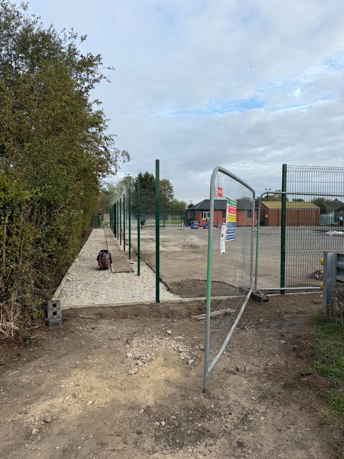 MUGA Court Refurbishment – Chesterfield: New access footpath and edgings under construction