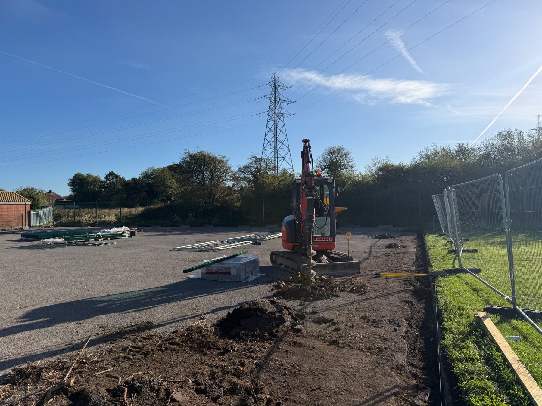MUGA Court Refurbishment – Chesterfield: Ground preparation and perimeter fencing installation
