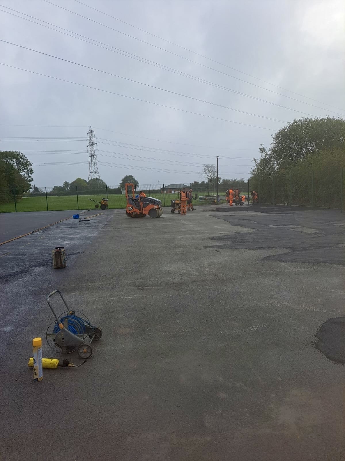 MUGA Court Refurbishment – Chesterfield: Court resurfacing in progress