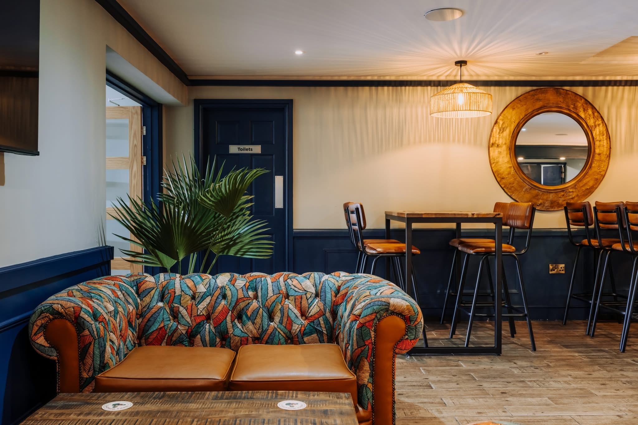 Completed Marina restaurant seating and interior finishes