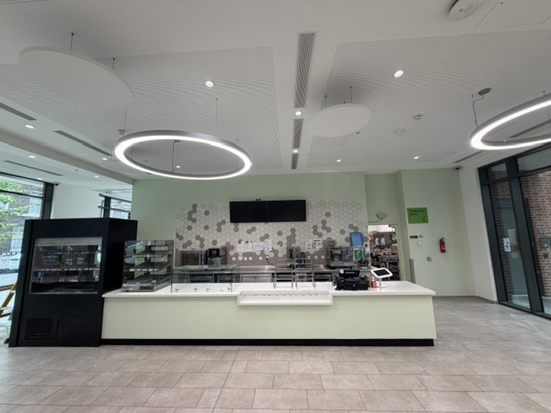 NHS Facility London: Completed coffee shop counter and interior